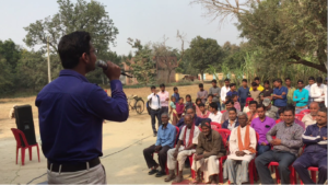 Our team working with farmers as extension workers.